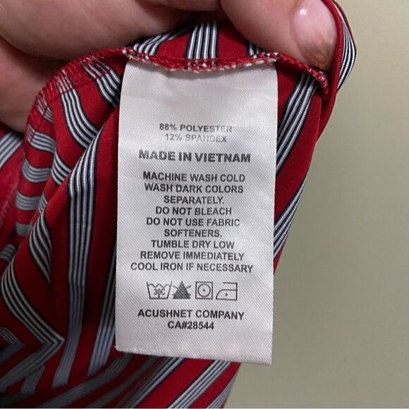 FOOTJOY Sz LG Red Stripes Golf Polo - Picture 5 of 6
